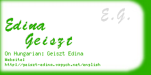 edina geiszt business card